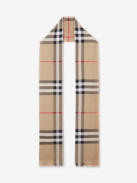 Burberry Check Lightweight Wool Silk Scarf