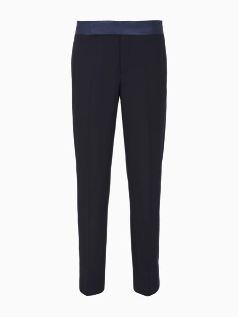 Wool crêpe tuxedo trousers