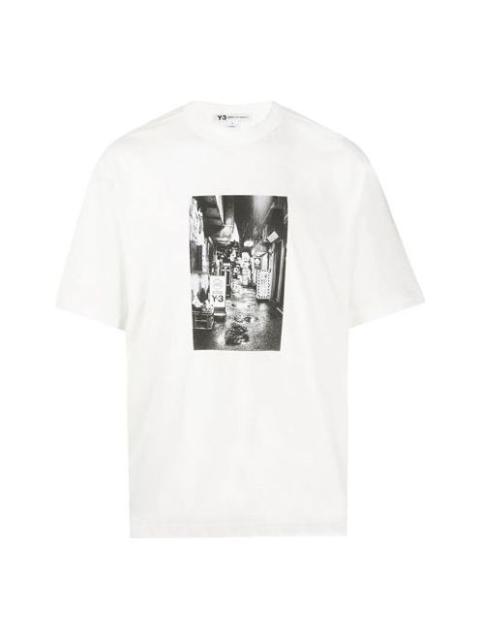 Y-3 Men's Y-3 SS20 Photo Printing Round Neck Short Sleeve White FT1373