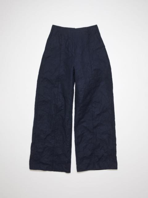 Tailored wool blend trousers - Navy blue