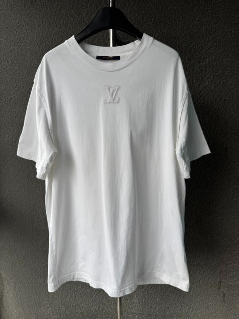 Louis Vuitton Louis Vuitton White Embossed Logo Short Sleeve Top