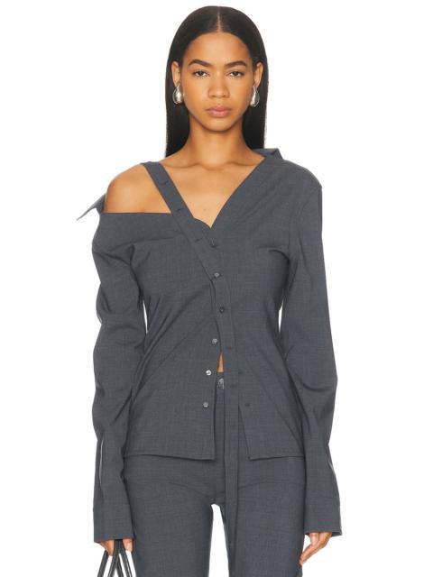 JADE CROPPER Asymmetric Long Sleeve Top