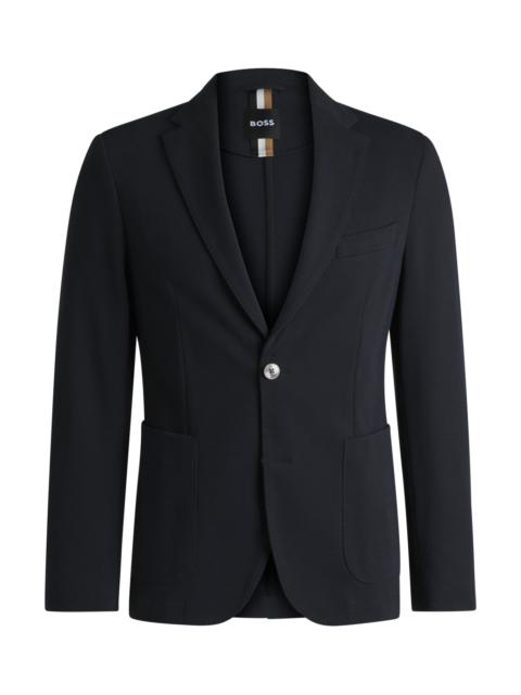 BOSS SLIM-FIT BLAZER IN MICRO-PATTERNED COTTON