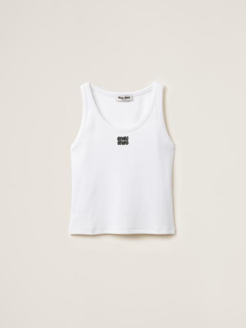 Miu Miu Ribbed jersey top