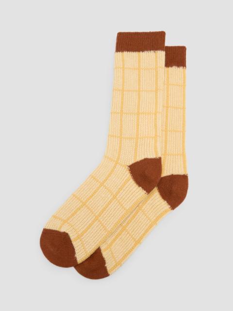 GUEST IN RESIDENCE Women's The Checker Cashmere Soft Socks - Butter Combo