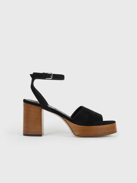TOTEME Platform suede sandals black/tan
