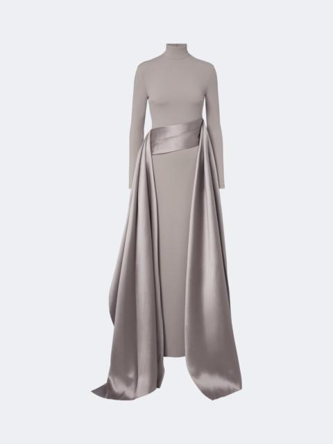 SOLACE LONDON Olivia satin-trimmed crêpe gown