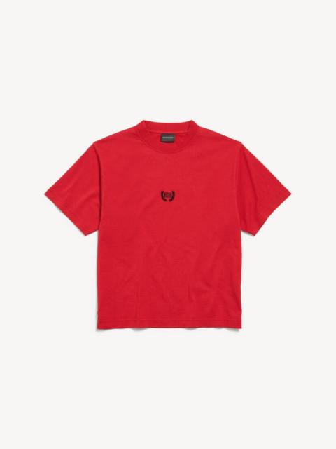 BALENCIAGA Women's Laurel Classic T-shirt Medium Fit in Red/black