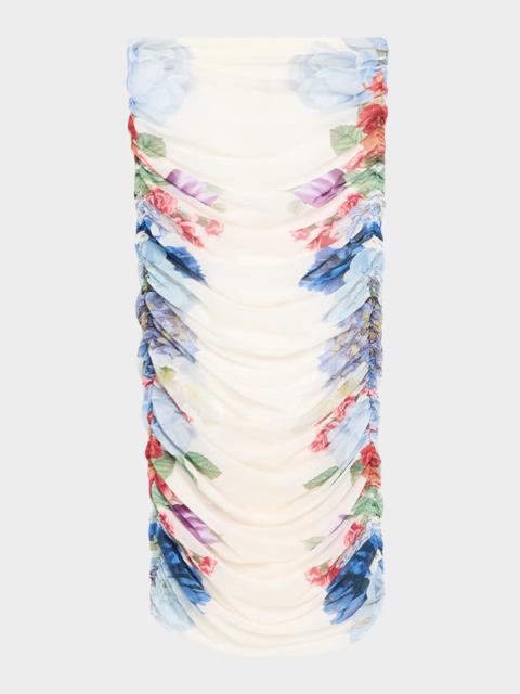 Alice + Olivia Kennah Ruched Midi Skirt