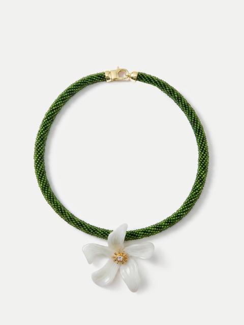 VERONICA BEARD FLOWER PENDANT BEADED NECKLACE