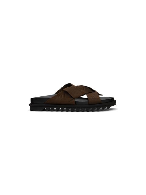 Dries Van Noten Brown Criss-Crossing Sandals