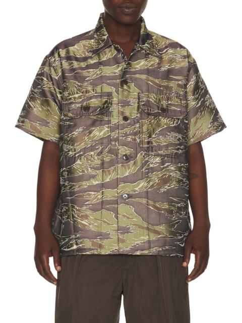 BEAMS PLUS Mil-Sht Tiger Stripe Mesh Jacquard