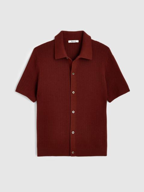 Madewell Tuck-Stitch Button-Up Sweater Polo