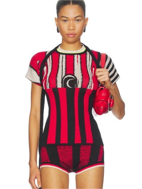 OTTOLINGER Sporty Knit T-shirt in Sporty Red