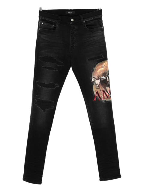 AMIRI Amiri Ripped Graphic Jeans