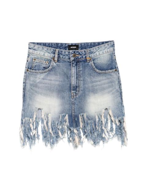 We11done raw-cut hem skirt