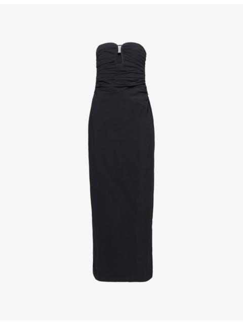 SHONA JOY Campbell Strapless Cotton-Blend Maxi Dress