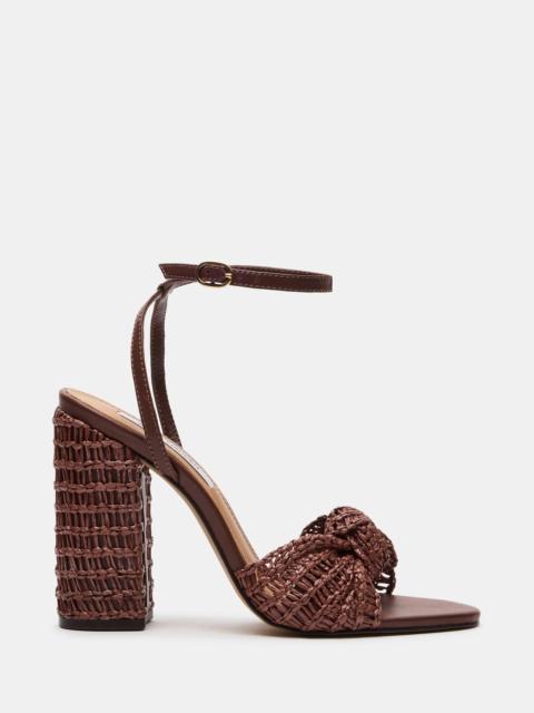 STEVE MADDEN CHEYLA WOVEN BROWN RAFFIA
