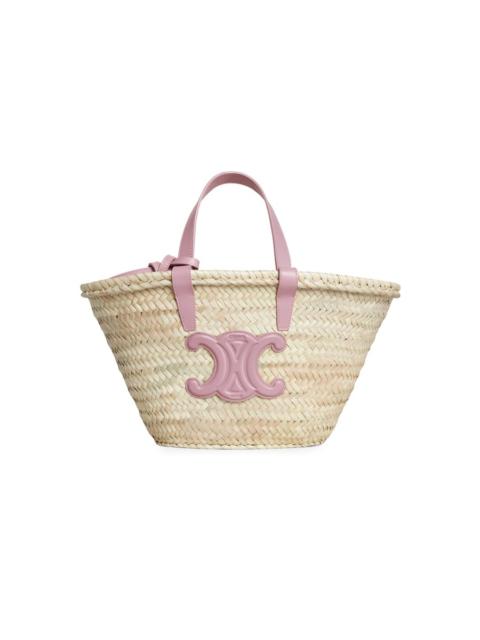 CELINE Teen triomphe celine classic panier in palm leaves and calfskin