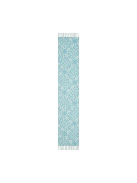 TORY BURCH logo-pattern fringed scarf