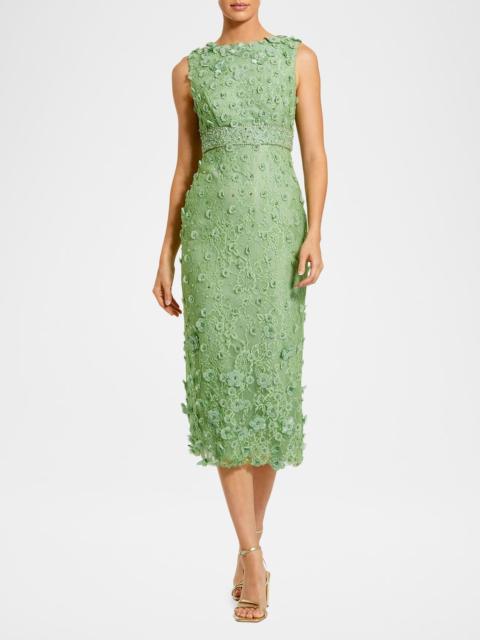 MAC DUGGAL Floral Beaded Sheath Dress