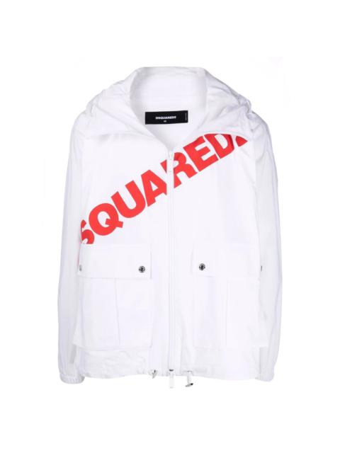 DSQUARED2 logo-print cargo-pocket hoodie