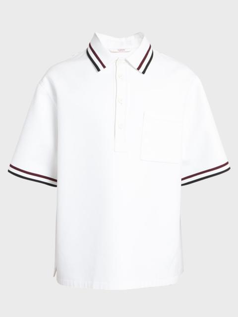 Valentino Men's Oversized Polo Shirt with Tipping