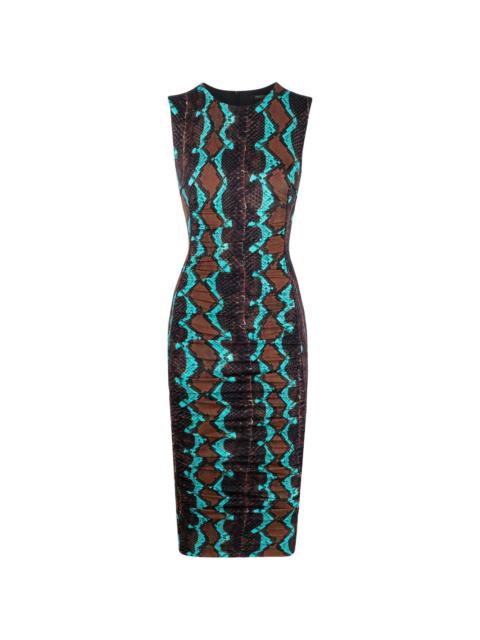 ワンピース Roberto Cavalli FW25 JAGUAR SKIN DRESS (SKT159 LNG34 00504) Jaguar Skin print dress in Light Brown for Women | Roberto