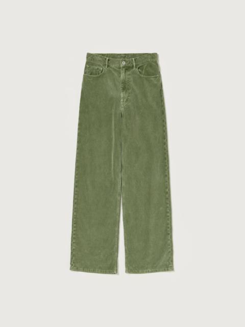 AURALEE GARMENT-DYED FINX CORDUROY 5P WIDE PANTS