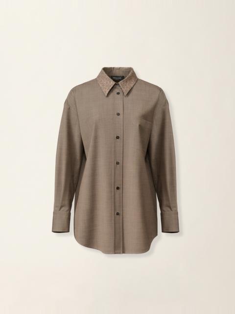 FABIANA FILIPPI Boyfriend shirt in bi-stretch fresco wool
