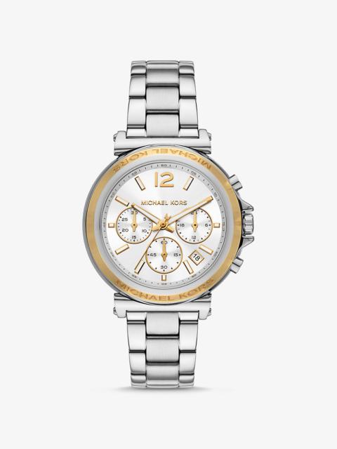 MICHAEL KORS Oversized Maren Silver-Tone Watch