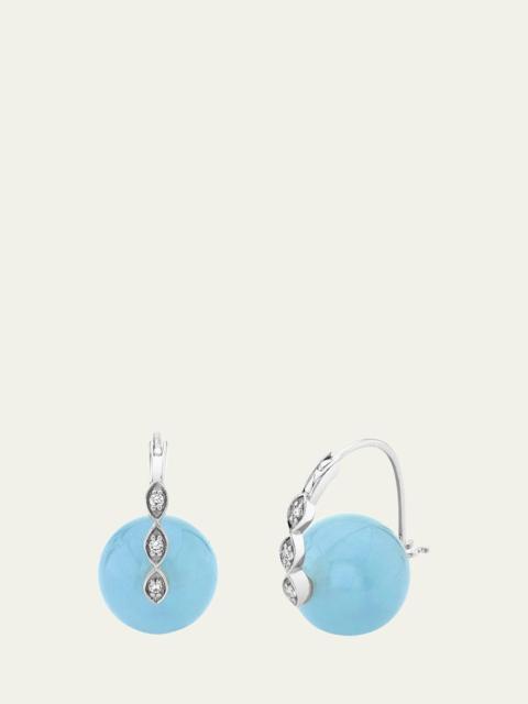 SYDNEY EVAN 14K White Gold Diamond Marquise Eye on Aquamarine Earrings, 12mm