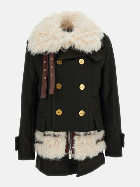 sacai Melton wool coat