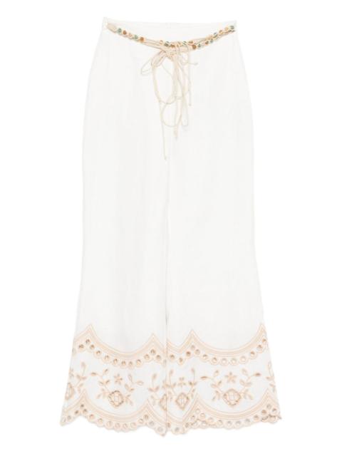 Zimmermann Wanderlust beaded embroidered trousers