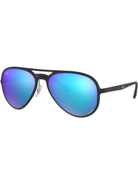 Ray-Ban Ray-Ban Chromance Sunglasses Matte Black/Blue Mirror (RB4320CH)