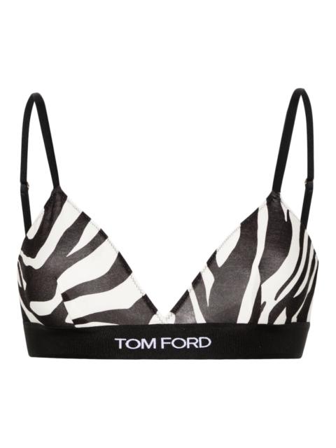 TOM FORD Black And White Optical Zebra-Print Bra