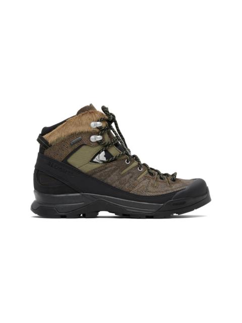 SALOMON Khaki X-ALP Mid Distressed Leather GORE-TEX Boots