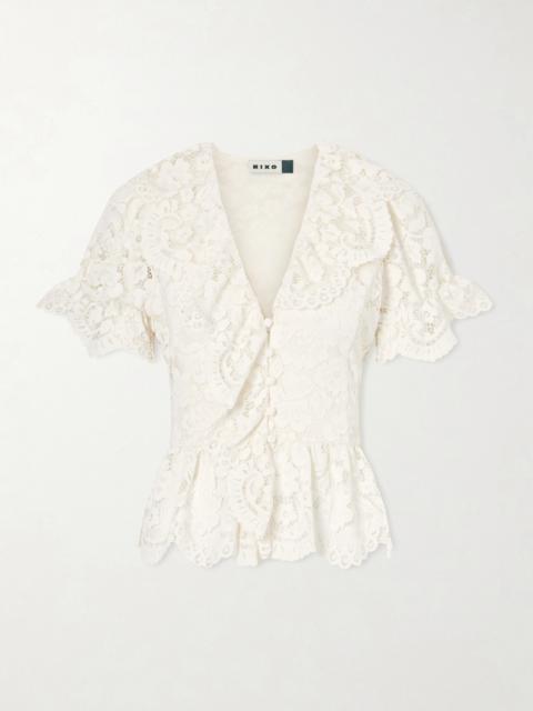 RIXO Dollie Ruffled Lace Blouse