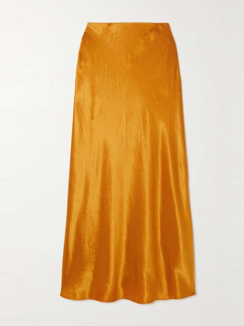 Satin-twill midi skirt