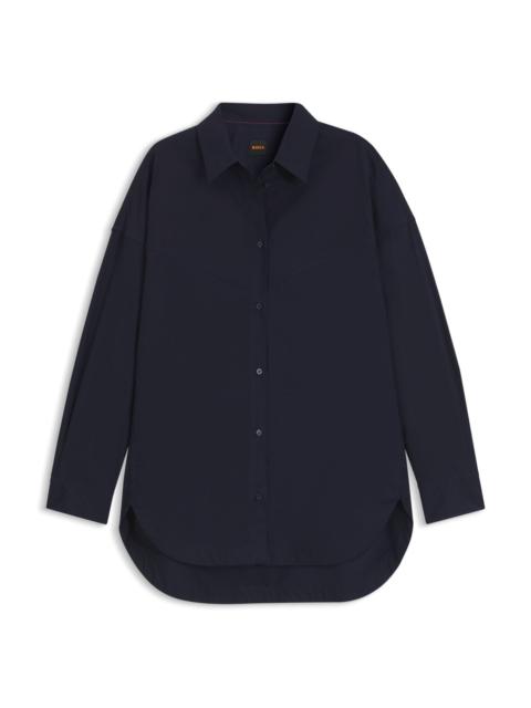 BOSS OVERSIZE-FIT BLOUSE IN COTTON POPLIN
