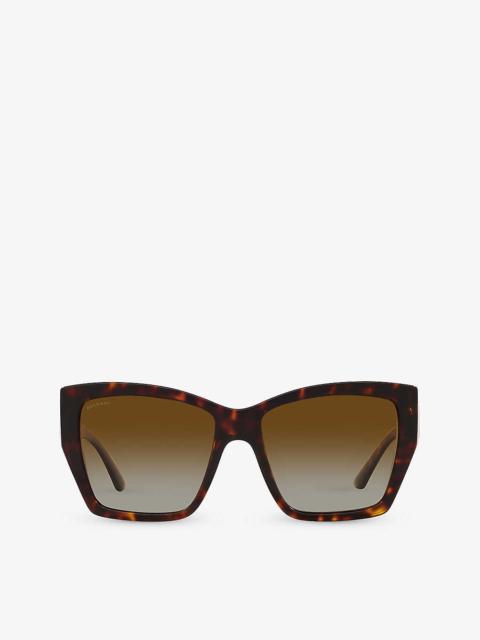 BVLGARI BV8260 square-frame tortoiseshell-pattern acetate sunglasses