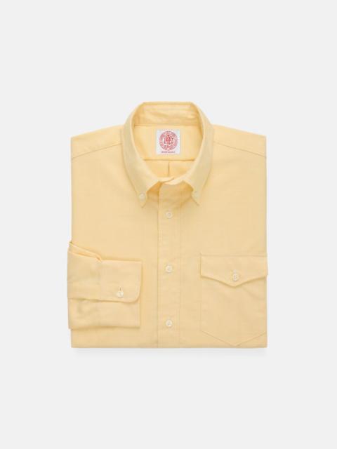 J. PRESS MADE-IN-USA FLAP POCKET YELLOW OXFORD CLOTH BUTTON DOWN SPORTSHIRT - CLASSIC FIT