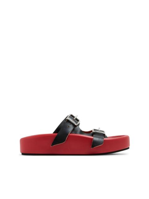buckle-fastened chunky slides