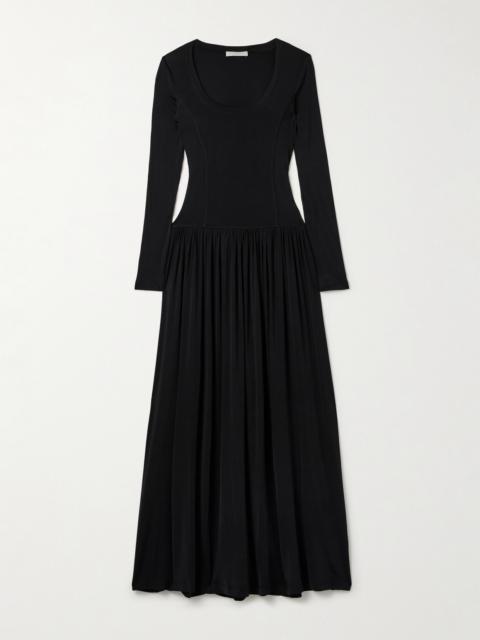ULLA JOHNSON Amal Gathered Stretch-jersey Maxi Dress
