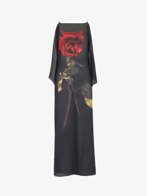 Alexander McQueen Women's Chiffon Shadow Rose Slip Dress in Black