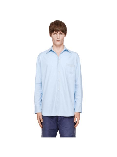MM6 Maison Margiela Blue Cotton Poplin Shirt