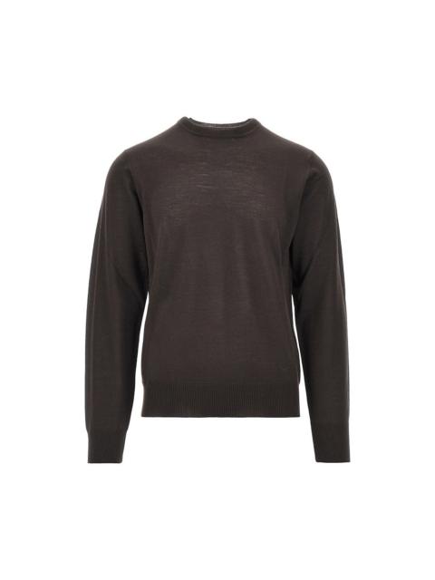 EMPORIO ARMANI VIRGIN WOOL SWEATER WITH EAGLE EMBROIDERY