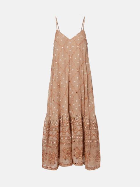 juliet dunn Embellished cotton midi dress