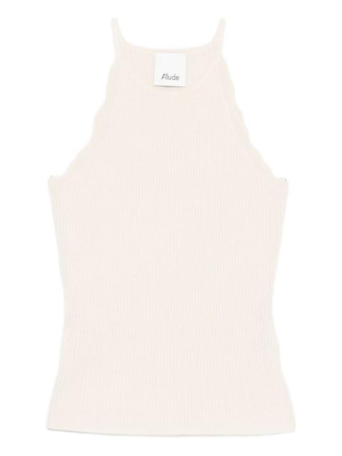 Allude scalloped ribbed tank top