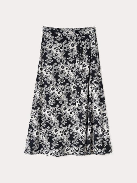 Tie-waist wrap skirt floral